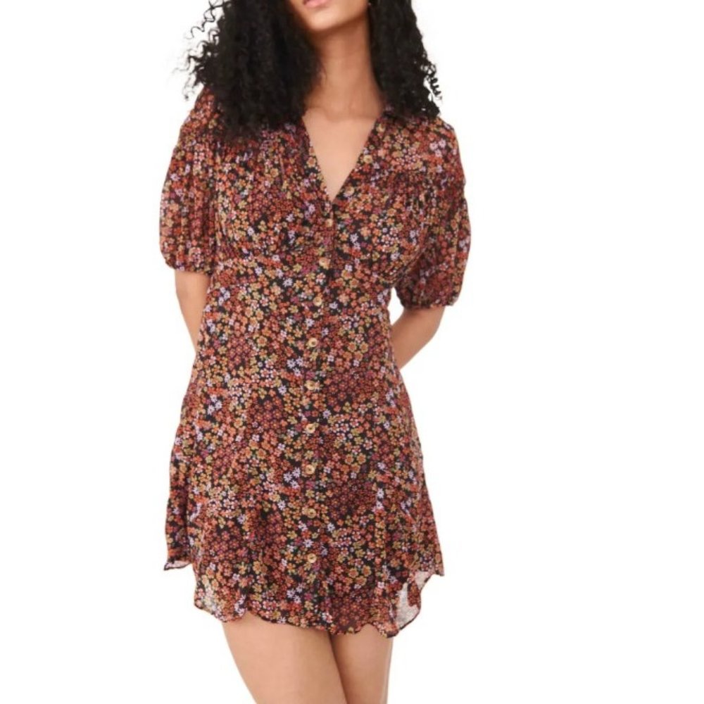 NWT Free People Sheer Floral Mini Dress